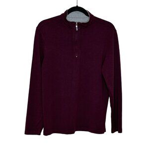 Mizzen+Main Men's 1/4 Zip Pullover Size M‎ Burgundy Red Athleisure Casual Travel